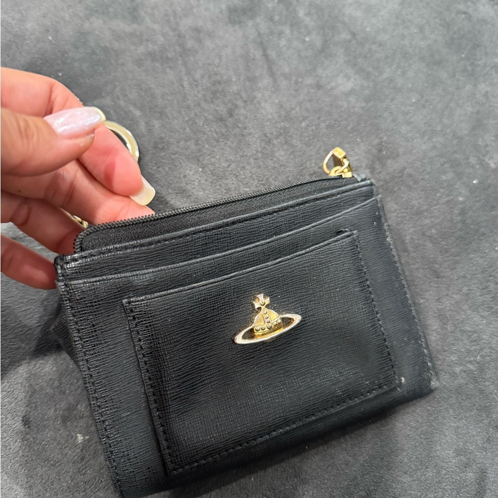 Vivienne Westwood Black Wallet with Gold Accents